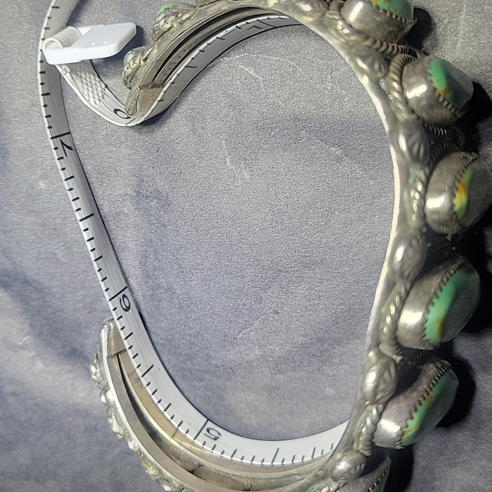 Real Navajo Turquoise 15 Stone Cuff - Picture 8 of 11